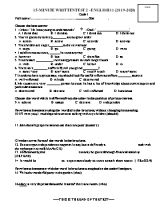 Bộ đề kiểm tra 15 phút số 2 môn Tiếng Anh Lớp 11 - Năm học 2019-2020